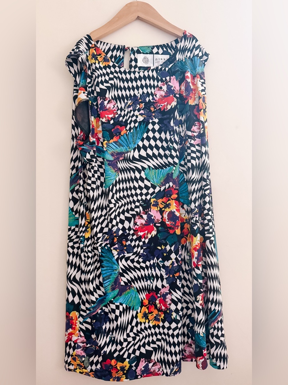 Nikki Poulos “Alice Through the Looking Glass” Geometric Sleeveless Dress -